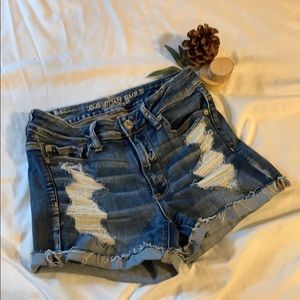 Ripped American Eagle Jean Shorts